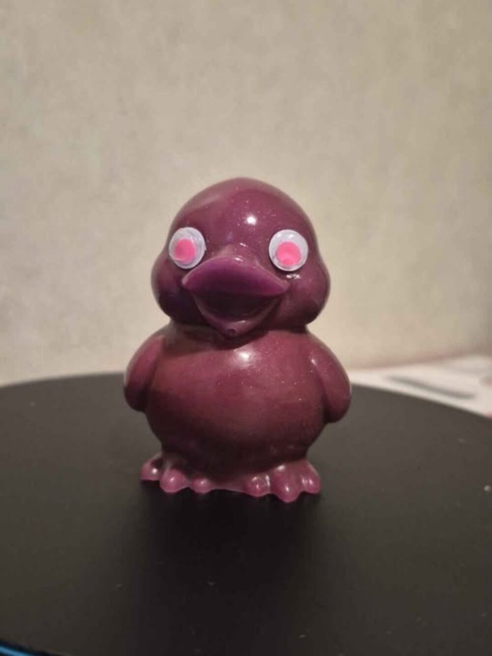 Purple Glitter Duck Resin Figurine. 3" tall. #D4